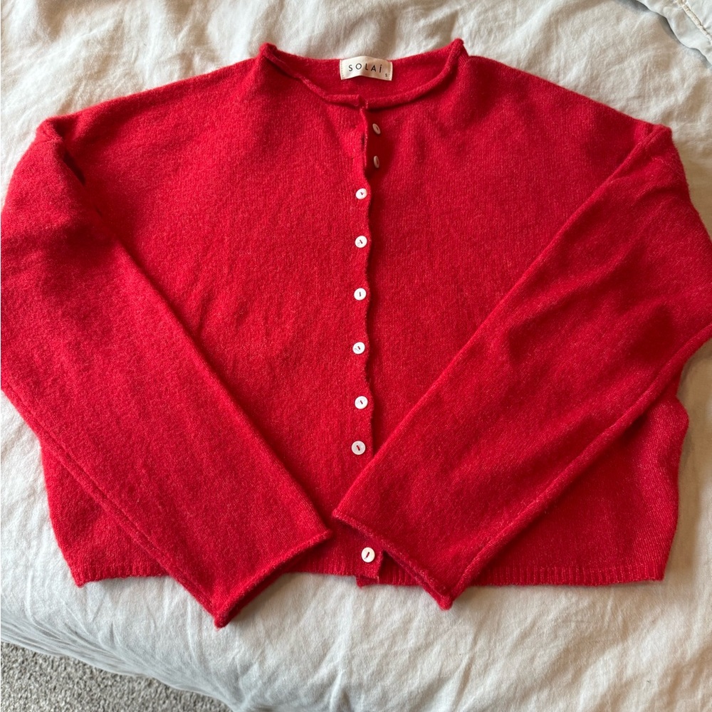 Solaí the Label Free Falling Cardigan. Red. Sold out! Size small. NWOT